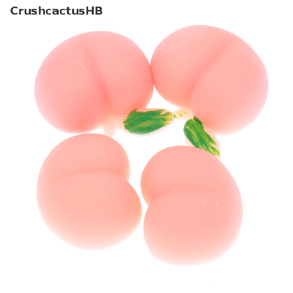 [CrushcactusHB] Set 2 Đồ Chơi Bóp Giảm Căng Thẳng Bằng Silicon Mềm Hình Mông Quả Đào Dễ Thương
