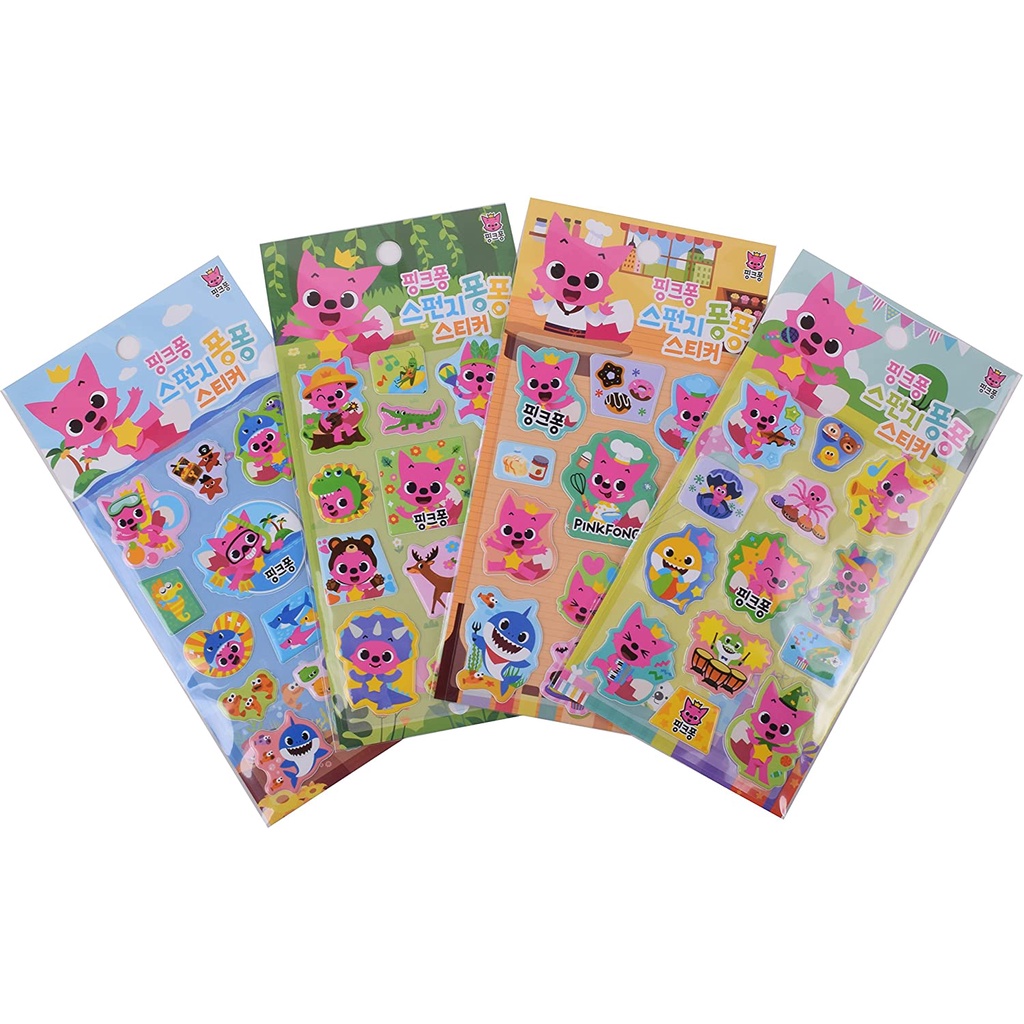 Miếng dán nổi Sticker Baby Shark - Pink Fong cho bé