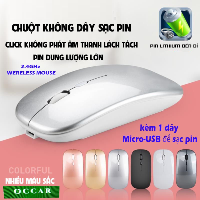 Chuột Không Dây Không Bluetooth (2.4G M1) Và Cốc Sạc Có 3 Cổng USB, sạc nhanh, không âm thanh, không dung pin, nhỏ gọn.