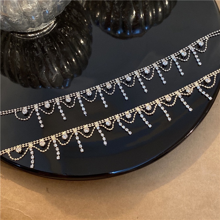 Vòng Cổ choker Ngắn Đính Tua Rua Phong Cách Hàn Quốc Dành Cho Nữ