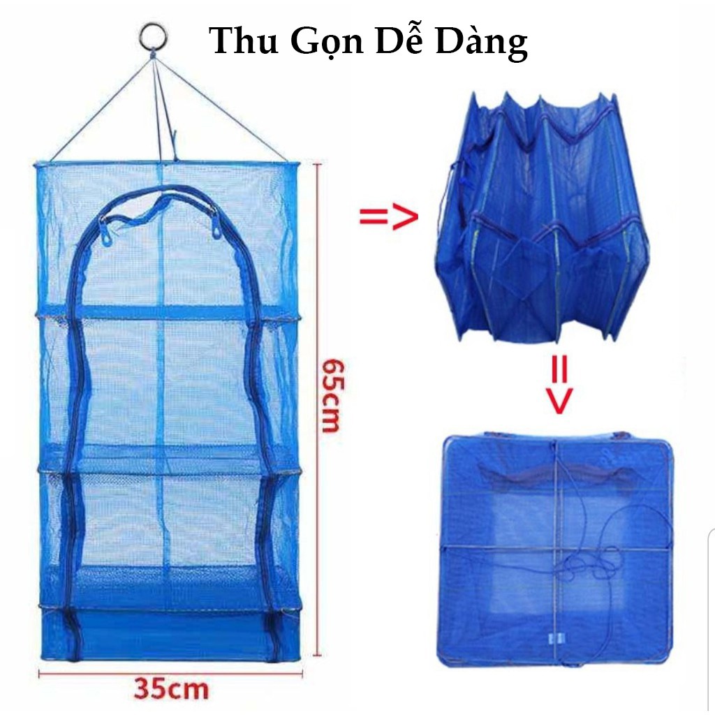 Lồng Phơi Thực Phẩm, Phơi Cá Khô🌏FREE SHIP🌎  Chống Ruồi Muỗi, Côn Trùng Bằng Lưới PE Dễ Dàng Vệ Sinh Có Thể Thu Gọn