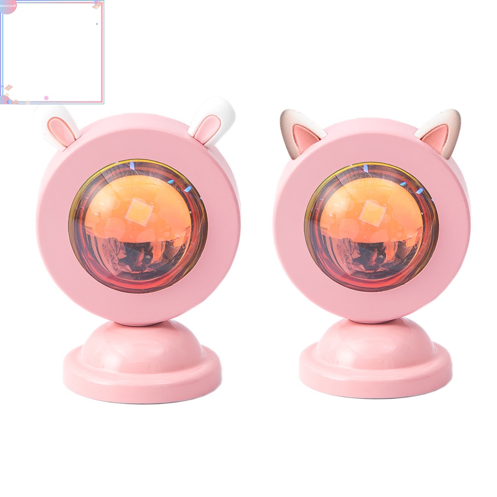 Đèn LED chiếu hình trang sức hình tai thỏ hoàng hôn trong phòng ngủ