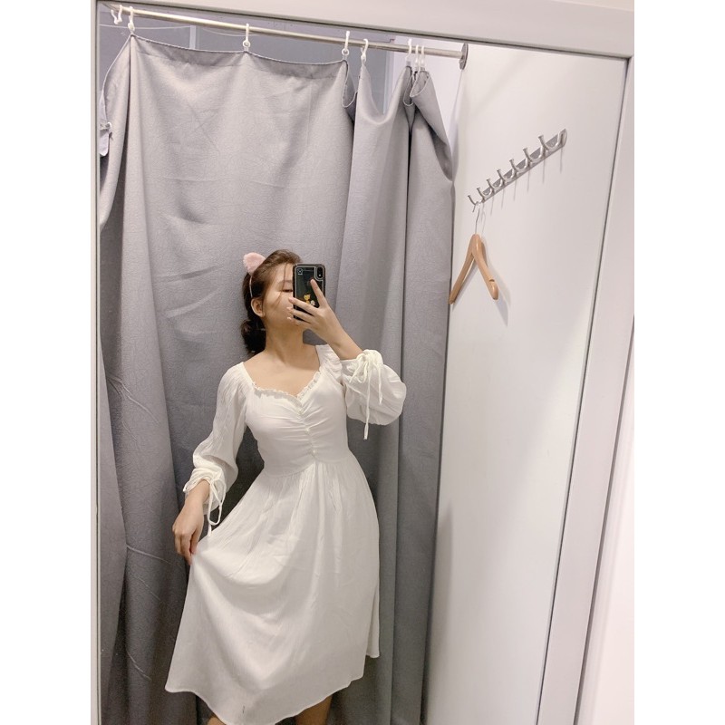 Đấm tiểu thư BlaPink thiết kế vintage màu kem - T165