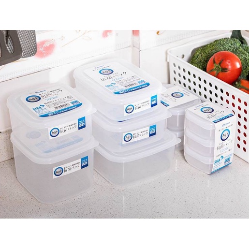 Hộp Nhựa Đựng Thực Phẩm Nakaya Có Lớp Kháng Khuẩn Ag+ Nội Địa Nhật Bản