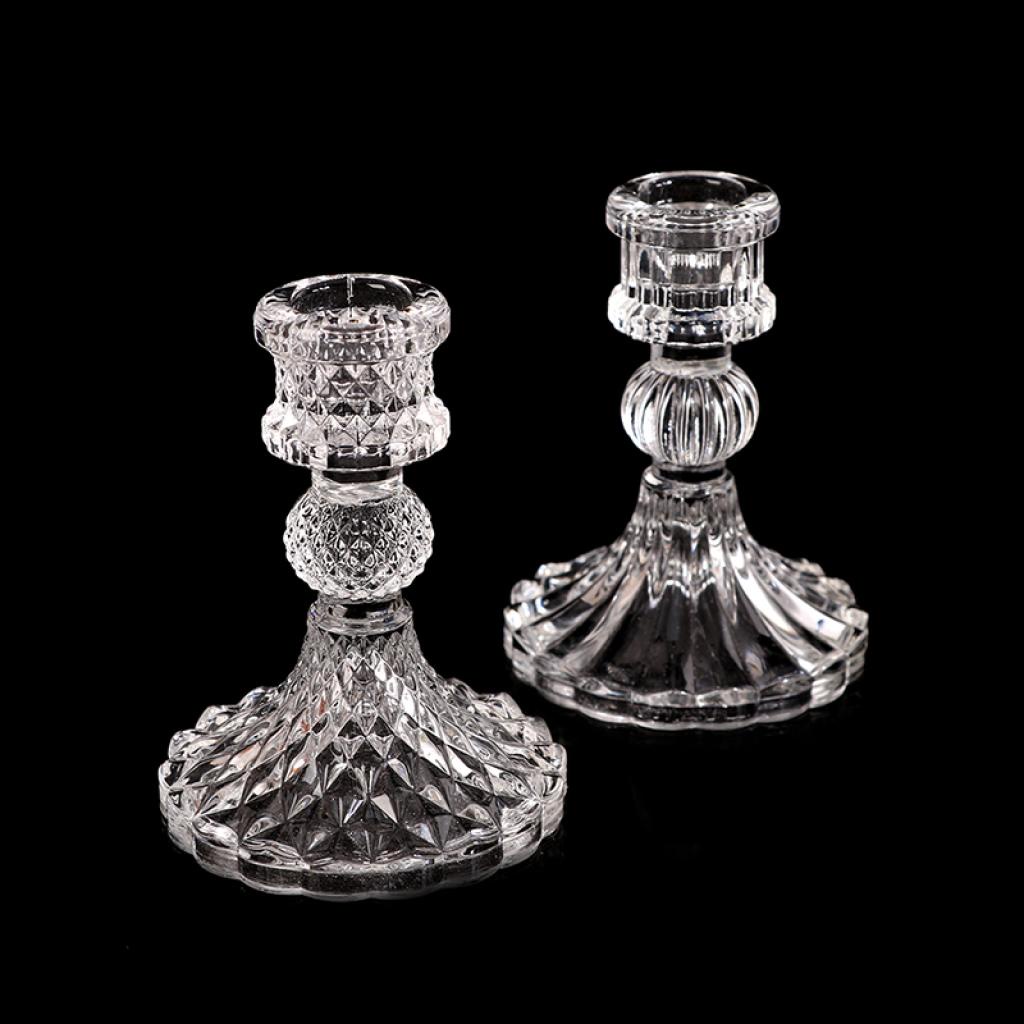 Giá Đỡ Đèn Cầy Bằng Thủy Tinh Trong Suốt Phong Cách Cổ Điển Độc Đáo Trang Trí Nhà Cửa / Tiệc Cưới