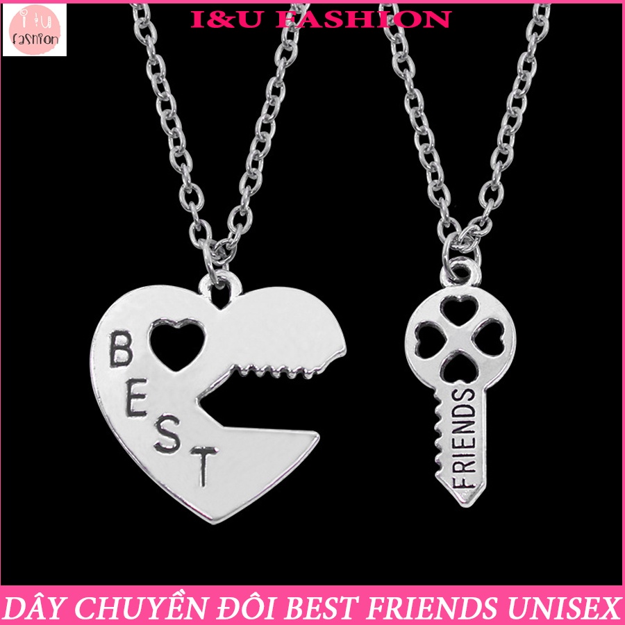 Dây chuyền vòng cổ đôi nhóm Best Friends UNISEX Nam Nữ trái tim và chìa khóa độc đáo thời trang cá tính dây dài VC-92