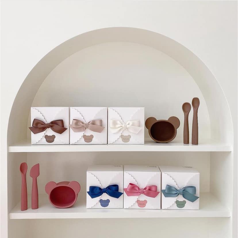 SET BÁT THÌA ĂN DẶM ROCOU HÌNH GẤU HÀN QUỐC