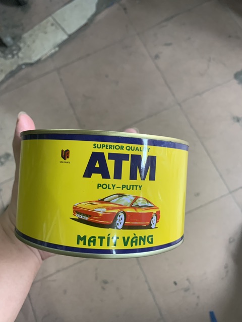 (CHÍNH HÃNG) BẢ MATIT VÀNG ATM BỘT TRÉT 2THÀNH PHẦN LON 1KG, LÀM BÓNG CHE LỒI LÕM SẮT, GỖ