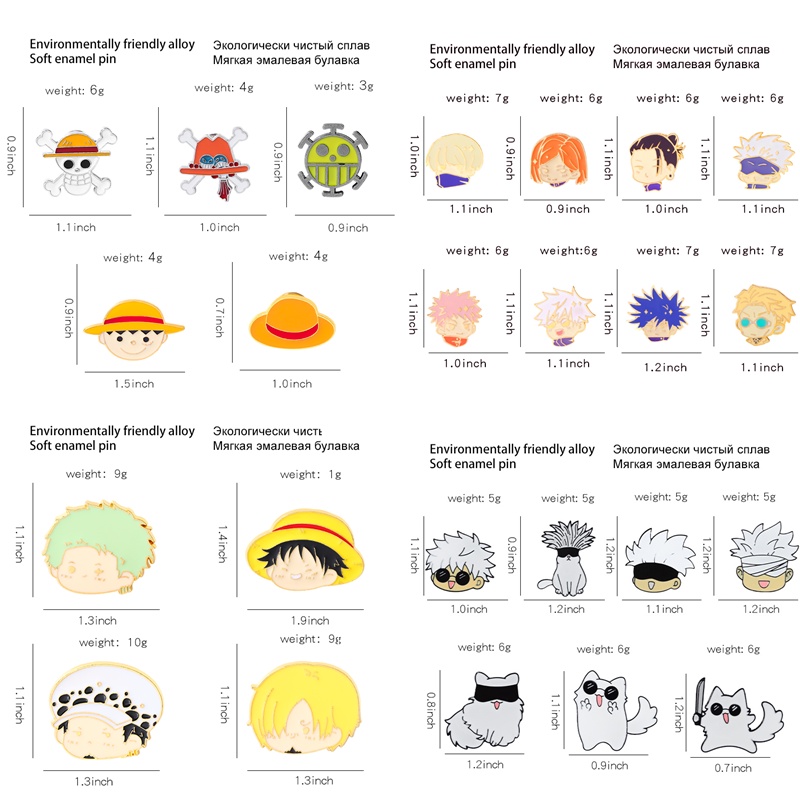 Huy Hiệu Cài Áo Hình Nhân Vật Luffy Zoro Đáng Yêu