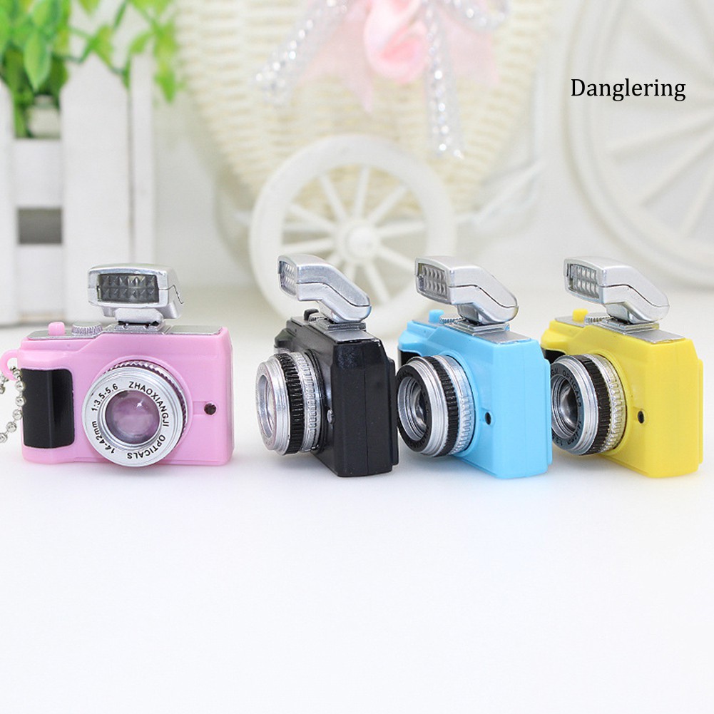 Móc khóa hình máy ảnh mini có đèn led kiểu dáng dễ thương