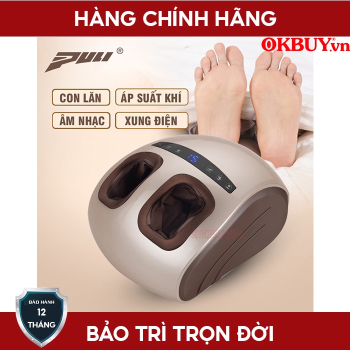 Máy massage chân bấm huyệt, nắn bóp túi khí và kích thích xung điện Puli PL-8888