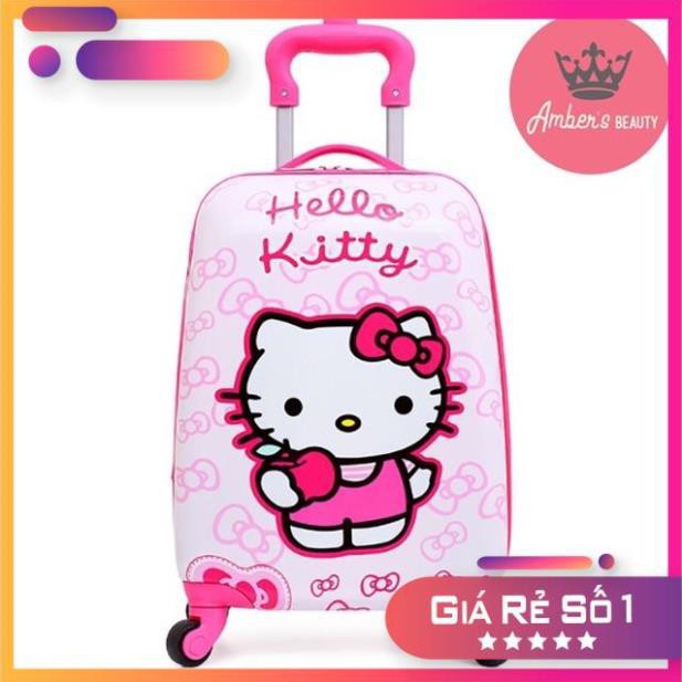 Vali kéo du lịch cho bé size 18 hình hello kitty