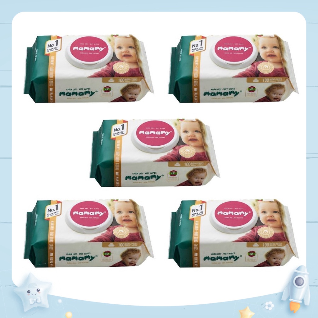 Giấy Ướt Mamamy Có Nắp Không Mùi 100 Tờ Chính Hãng Giá Rẻ | Minizon Kids