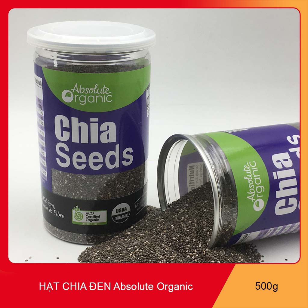 Hạt Chia Organic hàng chuẩn, Hiệu Absolute Của Úc hộp 500g.