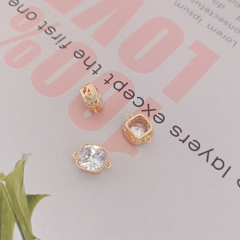 Mặt Dây Chuyền Đồng Mạ Vàng 14K Đính Đá zircon 7mm Thời Trang