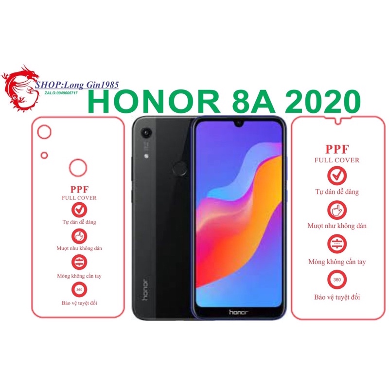 Honor 8A 2020 miếng dán trong Ppf mặt trước mặt sau chống va đập chống trầy xước tốt