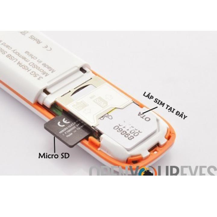 USB 3G HSDPA 7.2MBPS CÓ KHE CẮM THẺ NHỚ, XÀI ĐƯỢC CHO TẤT CẢ CÁC MẠNG -DC2562