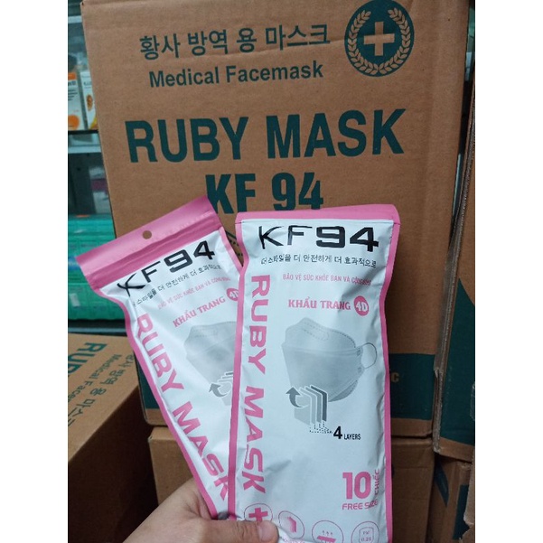 Thùng khẩu trang 300 chiếc KF94 Ruby mask