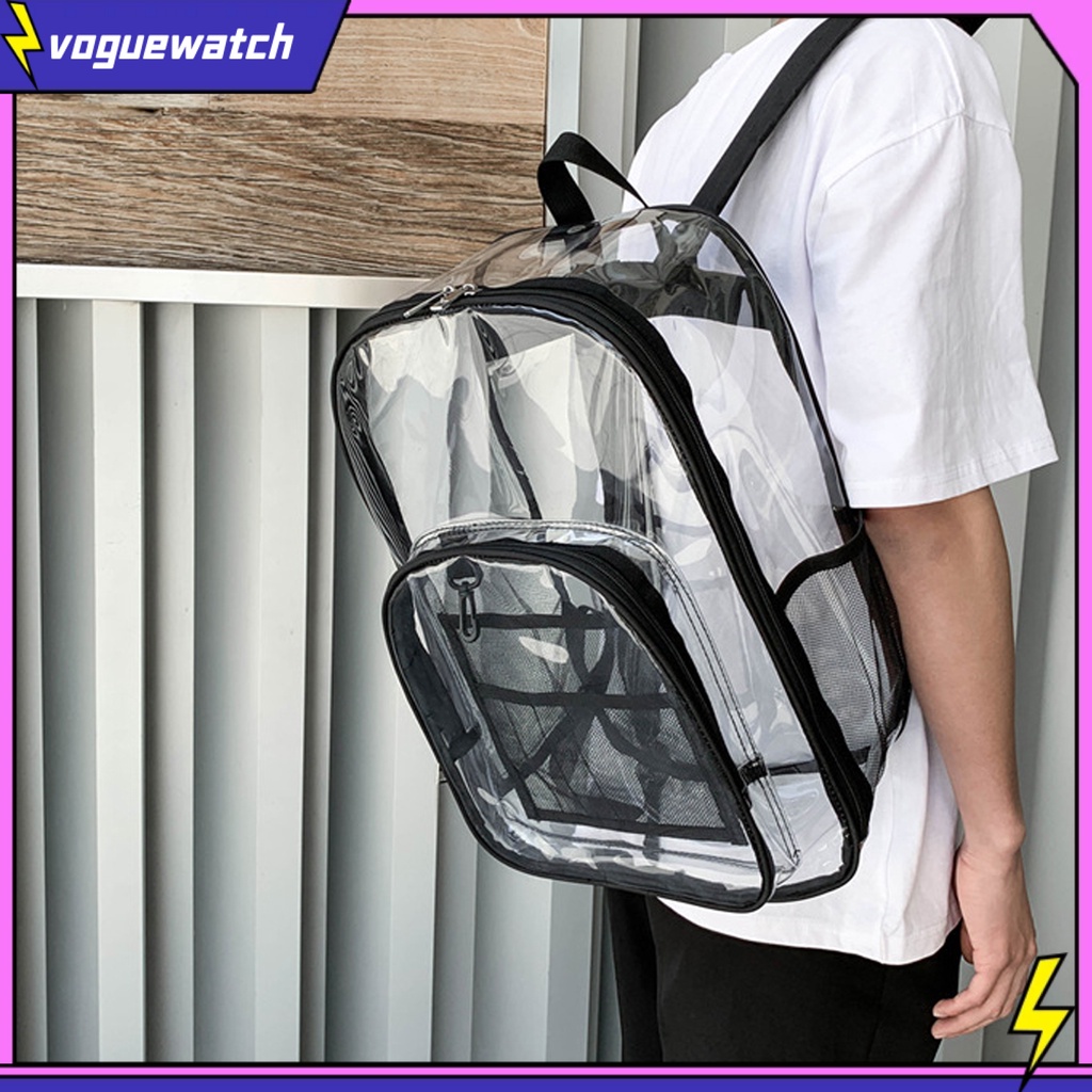 Ba lô đi học PVC trong suốt chống mài mòn thân thiện với môi trường thời trang unisex