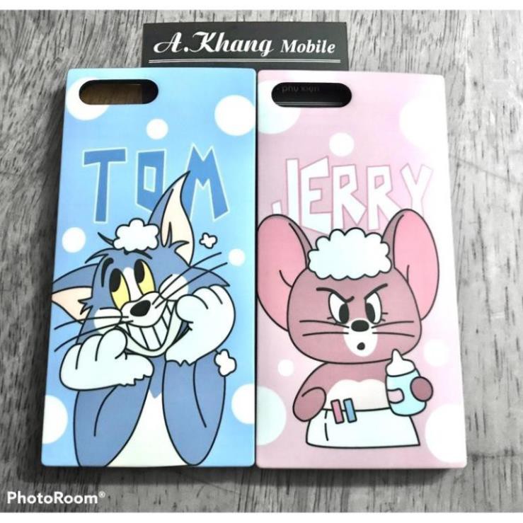 Ốp dẻo vuông hoạt hình Tom &amp; Jerry ip7+/8+, ipXs Max, ipX