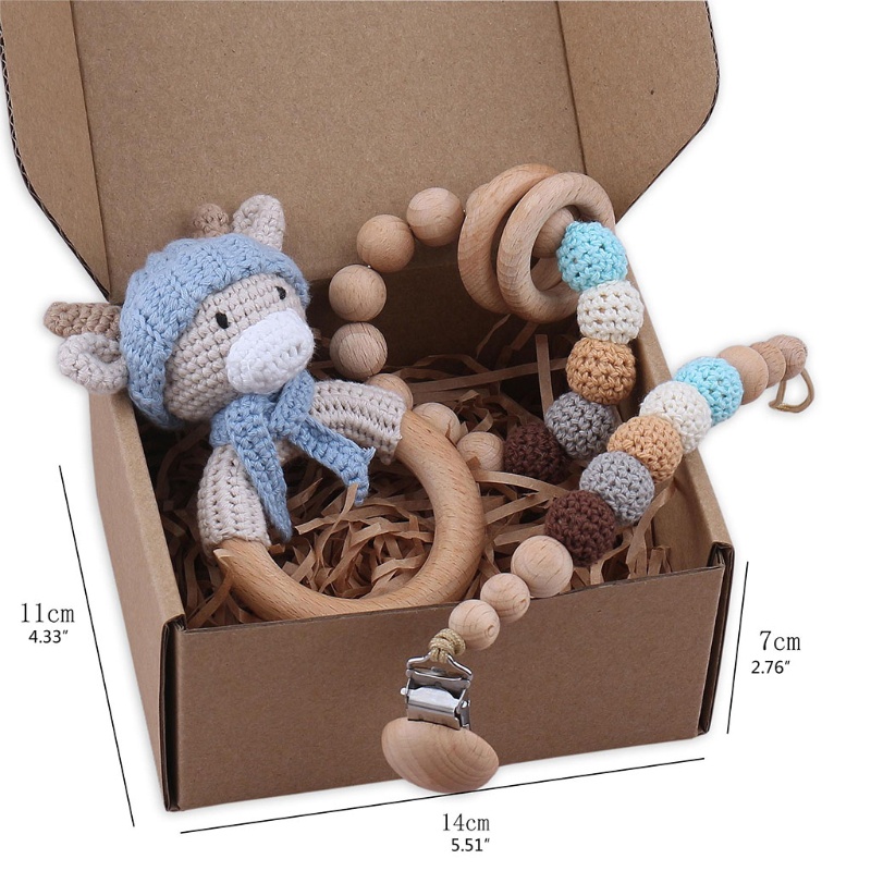 Vòng Lục Lạc Đồ Chơi Handmade Kèm Núm Vú Giả Bình Tĩnh Cho Bé Sơ Sinh