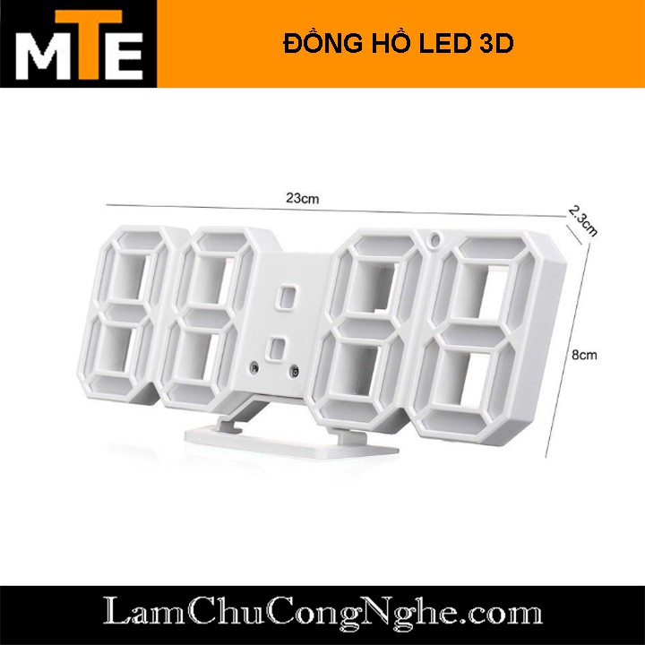 Đồng Hồ LED 3D Treo Tường, Để Bàn Thông Minh TN828