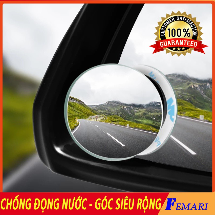 [ Hàng Nhập Xịn ] Gương cầu lồi gắn kính hậu ô tô xoay 360 xóa điểm mù FEMARI