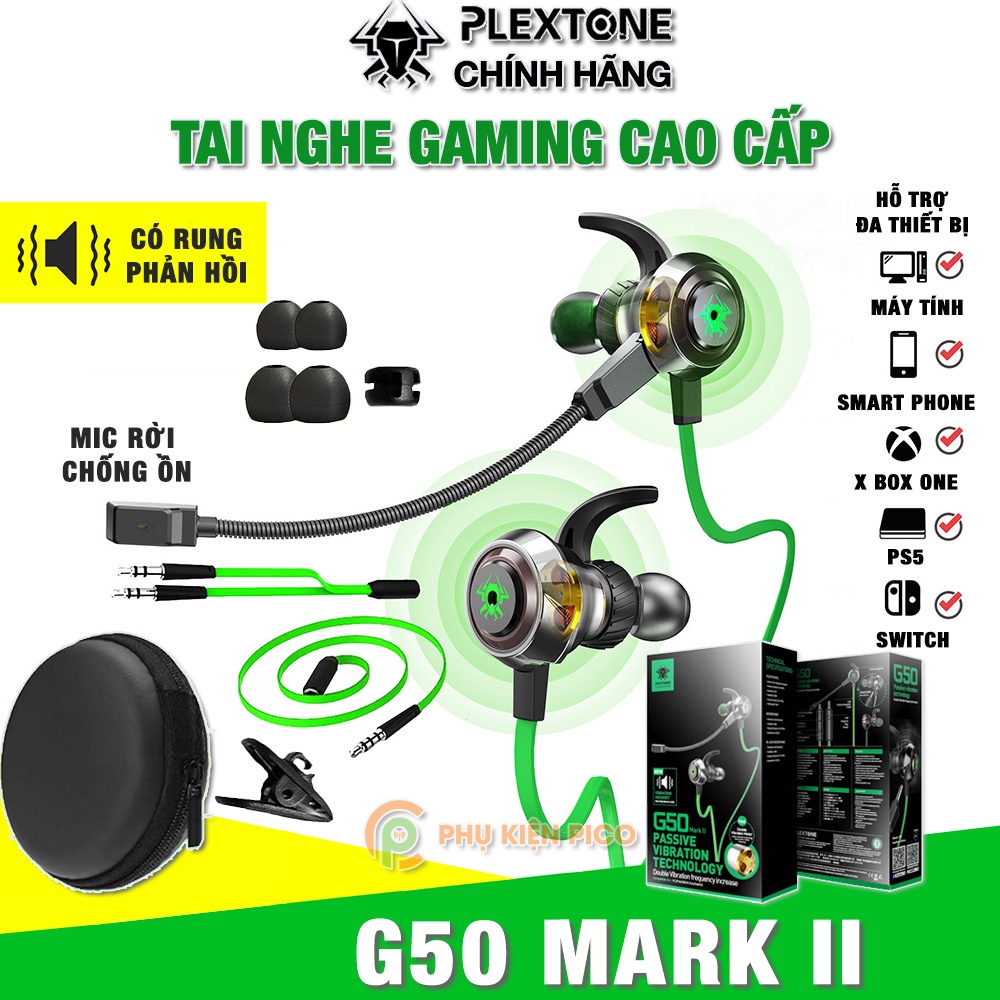 Tai nghe gaming mic rời G5/ G20 Lite/ G10/ GM PRO 3.5mm Type C - Tai nghe Plextone có dây có mic G20/G30/G50 xMOWi RX3