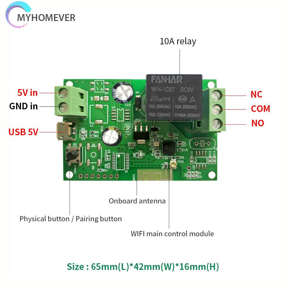 Mô Đun Công Tắc Thông Minh Sonoff Dc12V / 5-32v Kết Nối Wifi Không Dây