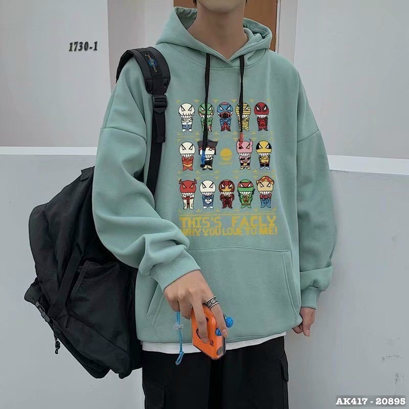 Áo Khoác Hoodie Nam Nữ Nỉ Bông Dày Dặn Form Rộng Unisex Áo Khoác Nỉ Hoodie Nữ Sweater Nam Nữ SIÊU ANH HÙNG - AK3417