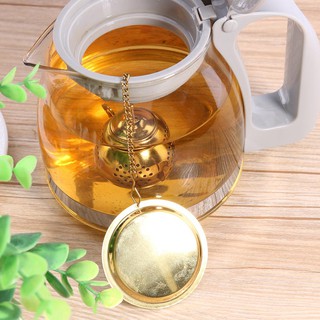 Gold Stainless Steel Tea Spoon Infuser Holder Filter Tea Strainer with Base *DC