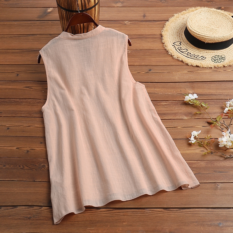 Áo Kiểu ZANZEA Cho Nữ Không Tay Cổ Chữ V Thời Trang Quyến Rũ | BigBuy360 - bigbuy360.vn