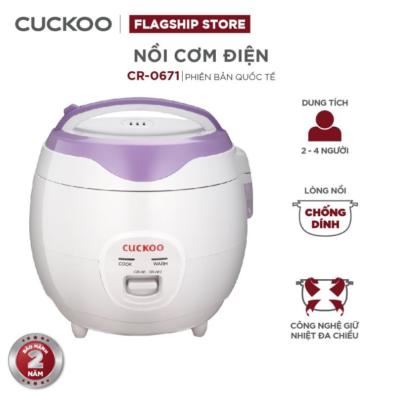 NỒI CƠM ĐIỆN CUCKOO CR0671 ( 500W / 1,08L )