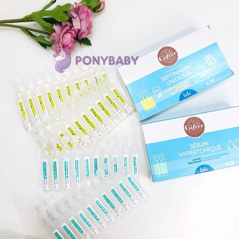 Nước Muối Sinh Lý Gifrer Pháp Cho Trẻ Sơ Sinh Hộp 20 Ống, Giảm Ngạt Mũi Viêm Mũi Vệ Sinh Mũi Họng