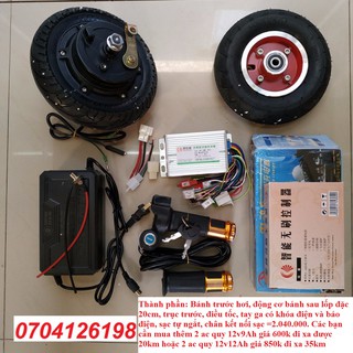 Bộ thiết bị lắp xe Scooter, kít chế xe scooter, kit chế xe lăn điện, kit chế xe điện chở hàng, chế xe đạp điện