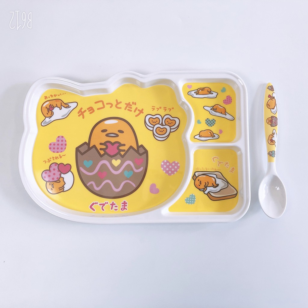 Khay Cơm,Khay Ăn Dặm Cho Bé 3 Ngăn Melamine Giả Sứ Cao Cấp Kèm Thìa Bền Đẹp Goodbabyvn