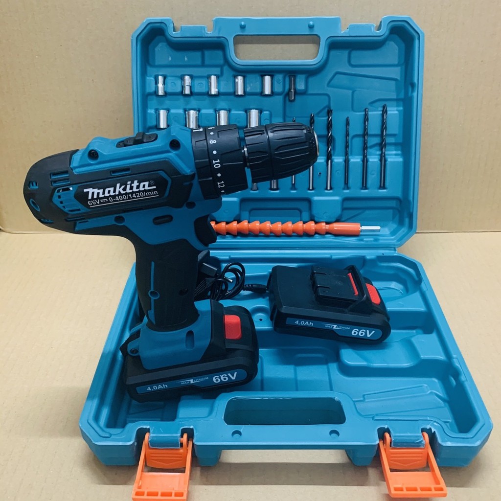 Máy Khoan Bê Tông, Bắt Vít 66V - TẶNG Kèm 24 Chi Tiết - 3 Chức Năng 100% Lõi Đồng - 2 Pin Chuẩn 5 CELL