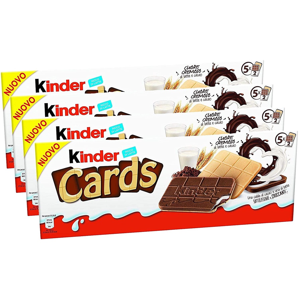 Bánh chocolate nhân hạt dẻ Kinder Bueno 117g 6 thanh / Kinder Cards 5 thanh 128g