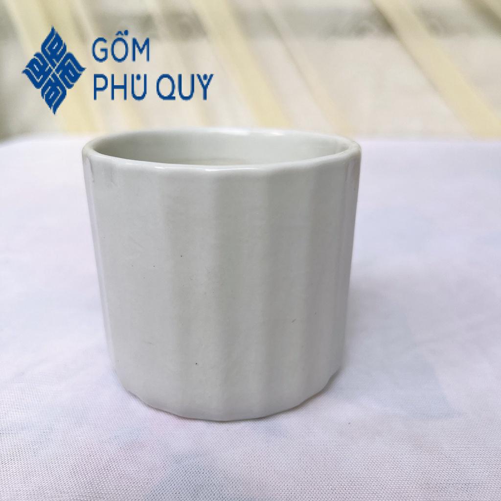 Chậu Trồng Sen Đá, Cây Mini Tiểu Cảnh Để Bàn 6 Màu Hình Trụ Gốm Sứ Bát Tràng Decor Gomphuquy