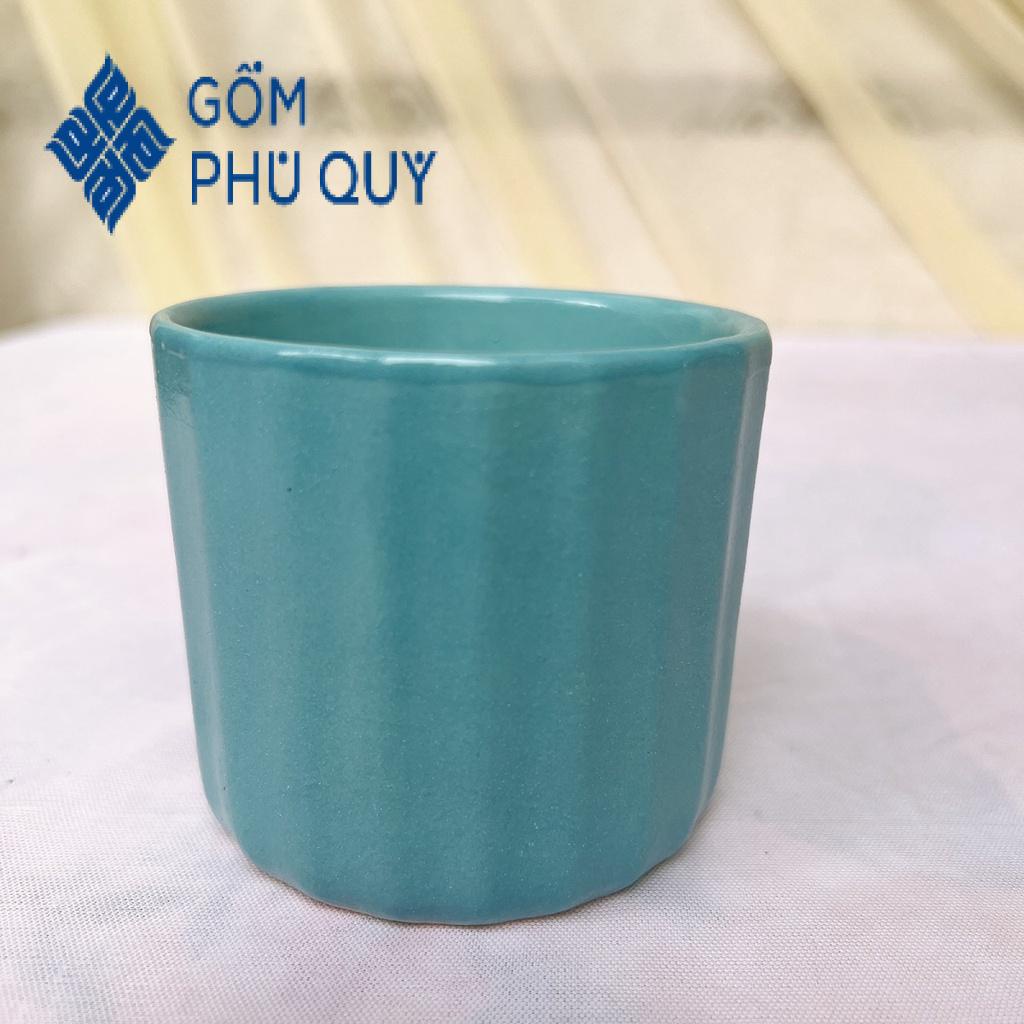 Chậu Trồng Sen Đá, Cây Mini Tiểu Cảnh Để Bàn 6 Màu Hình Trụ Gốm Sứ Bát Tràng Decor Gomphuquy