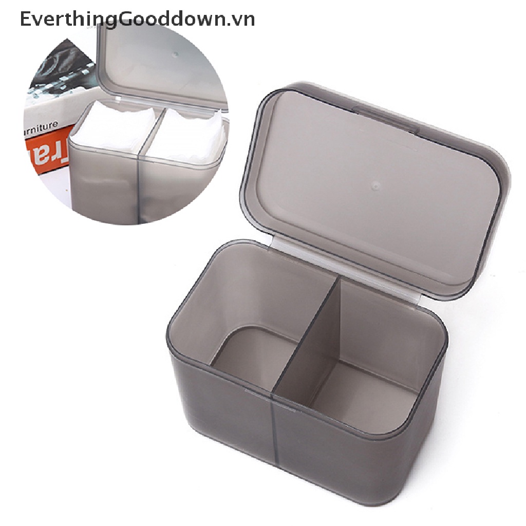 Everthinggood Hộp Đựng Bông Tẩy Trang Hai Ngăn Tiện Lợi