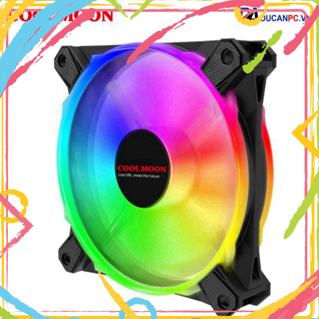 EW24 VH0H Quạt Tản Nhiệt, Fan Led RGB Coolmoon V5 - Đồng Bộ Hub Coolmoon 8