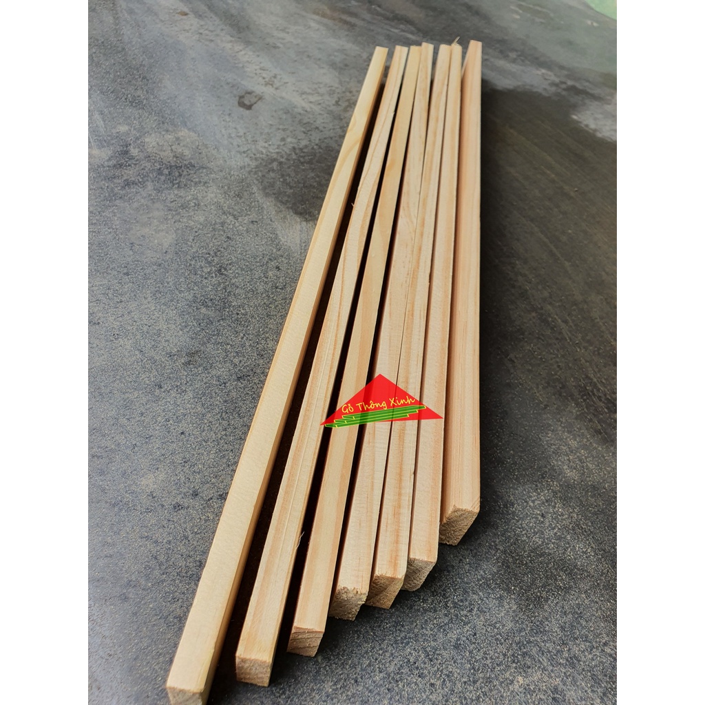 Thanh gỗ thông dày 1cm,rộng 3cm,dài 50cm dùng làm nẹp chỉ, làm thùng gỗ decord, đóng chuồng thú cưng, DIY