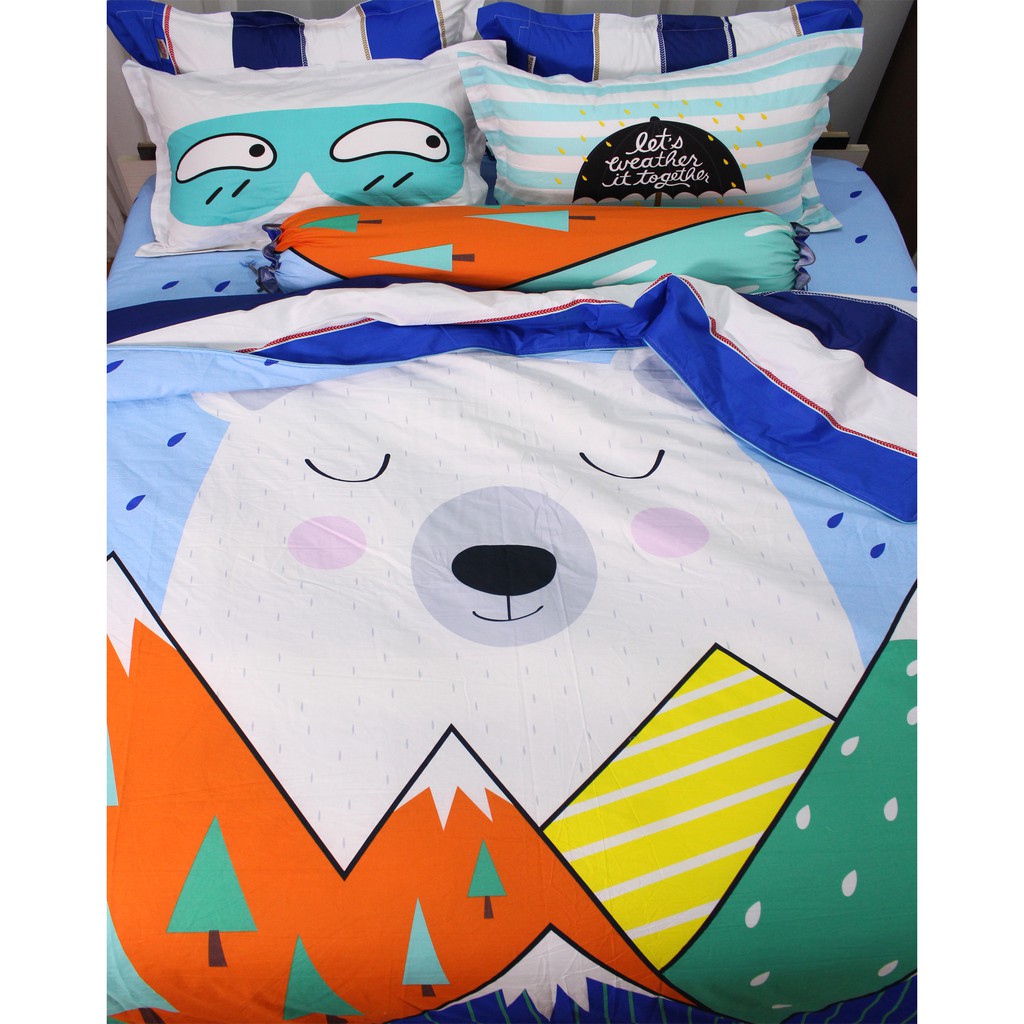 Bộ chăn ga gối drap giường 100% cotton sợi bông Hàn Quốc cute Julia 256