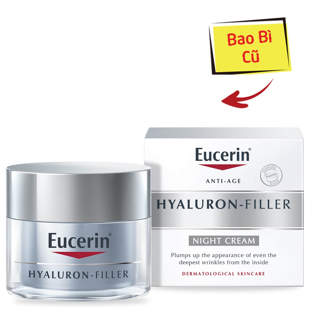 EUCERIN Anti Age Hyaluron + Filler Night Cream 50mL - Kem Ngăn Ngừa Lão Hóa Ban Đêm.