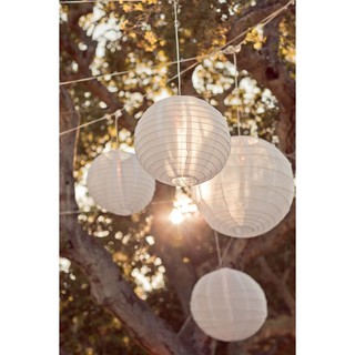 Lồng đèn trắng tròn size 25cm - Lồng đèn trang trí văn phòng sự kiện