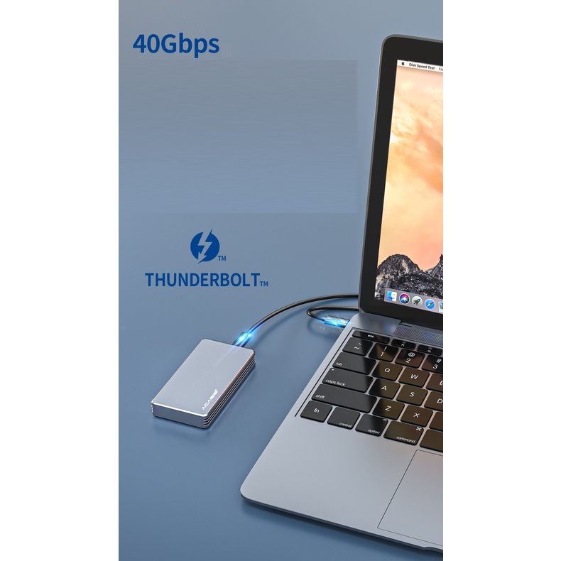 Box ổ cứng SSD NVMe M.2 Thunderbolt 3 40Gbps tốc độ cao - (M.2 NVME 2280 SSD enclosure Thunderbolt 3 )