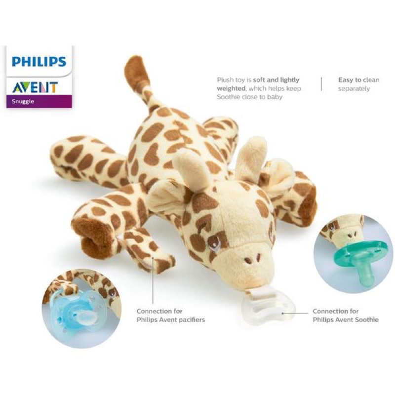 Sét núm ti ngậm Avent chống vẩu+ thú bông gặm nướu Soothie Snuggle- Mỹ