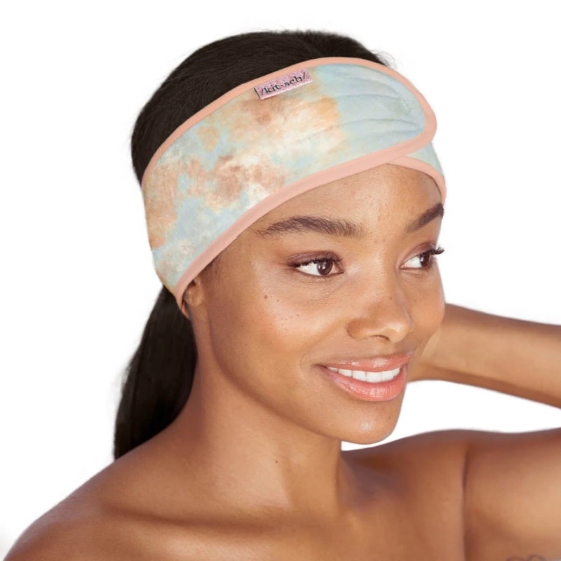 Kitsch - Microfiber Spa Headband “Sunset Tie Dye” | băng đô làm từ vài microfiber màu nhuộm tie dye hoàng hôn