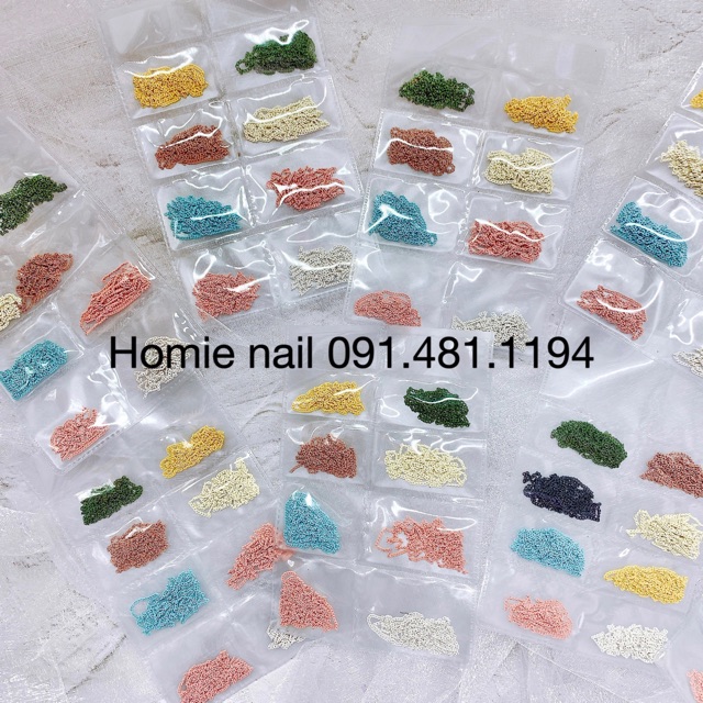 Set xích 8 màu gắn móng thời trang